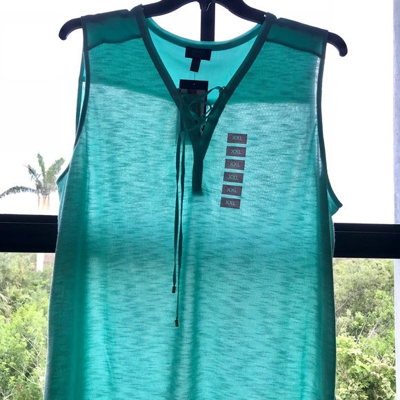 NWT Jones New York lace top Cucumber Green XXL - Picture 1 of 8